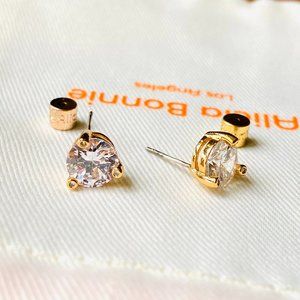 Alicia Bonnie 2 Carat solitaire earrings